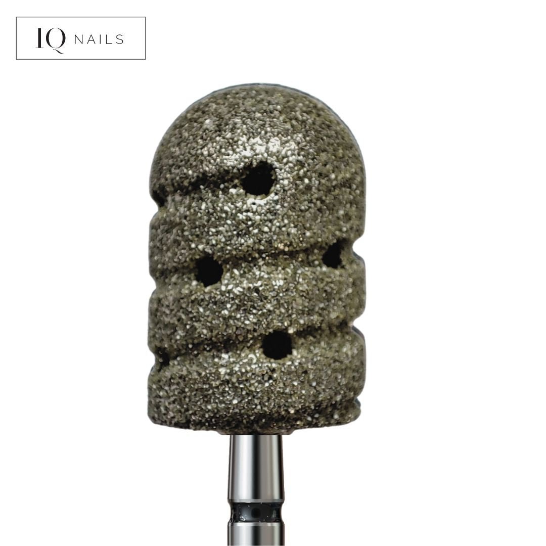 Diamond podiatric bit - extra-aggressive cylinder with holes - iqnails