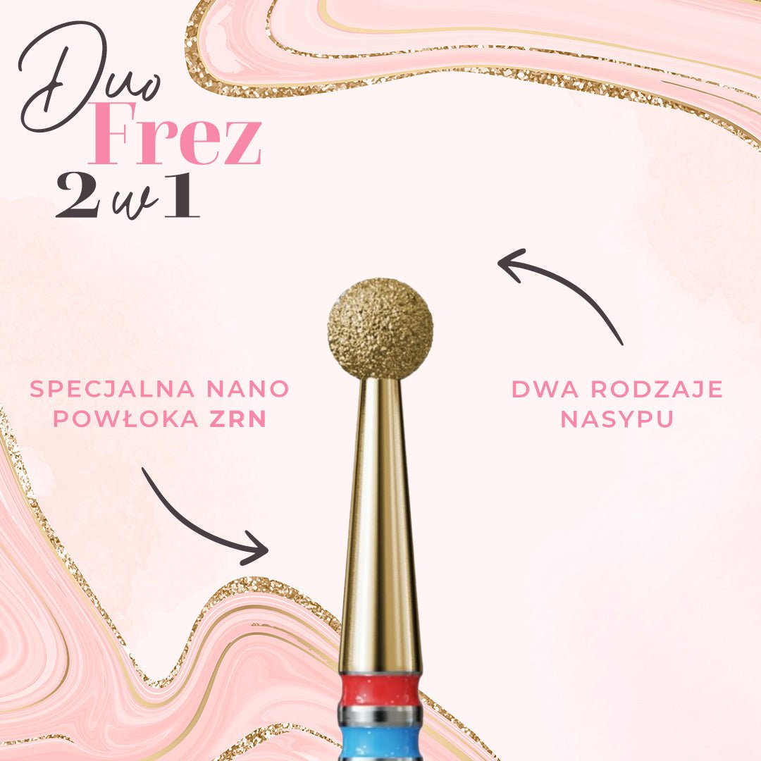 Ball-shaped bit with 2-in-1 grit DuoFrez - iqnails