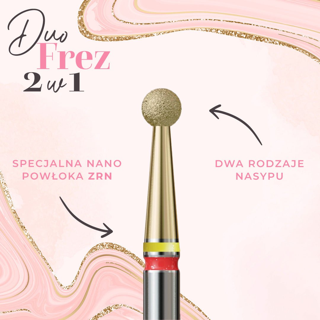 Ball-shaped bit with 2-in-1 grit SOFT DuoFrez - iqnails