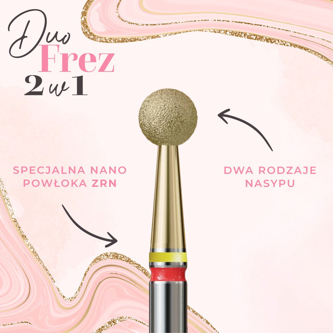 Ball-shaped bit with 2-in-1 grit SOFT DuoFrez - iqnails