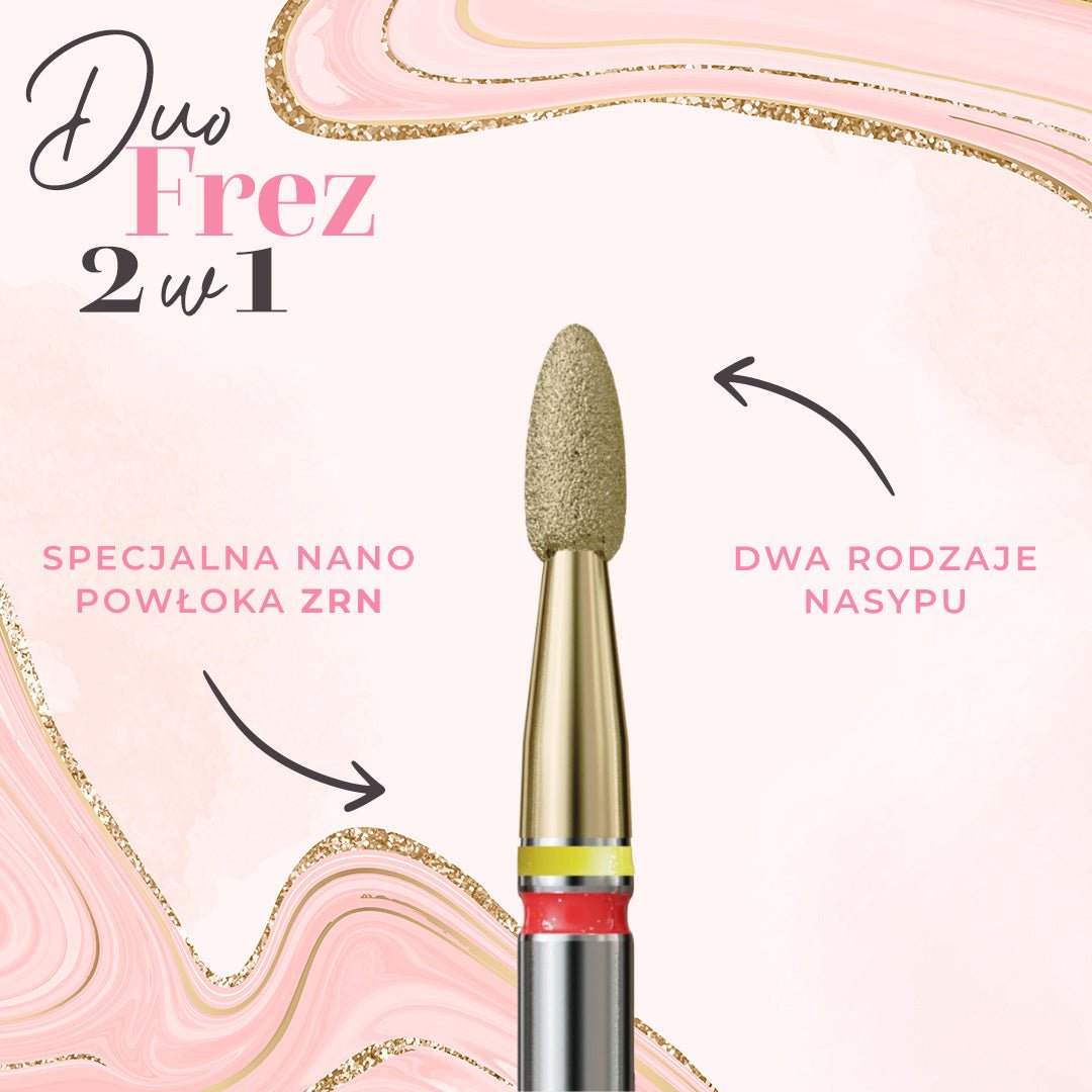 Flame-shaped bit with 2-in-1 grit SOFT DuoFrez - iqnails