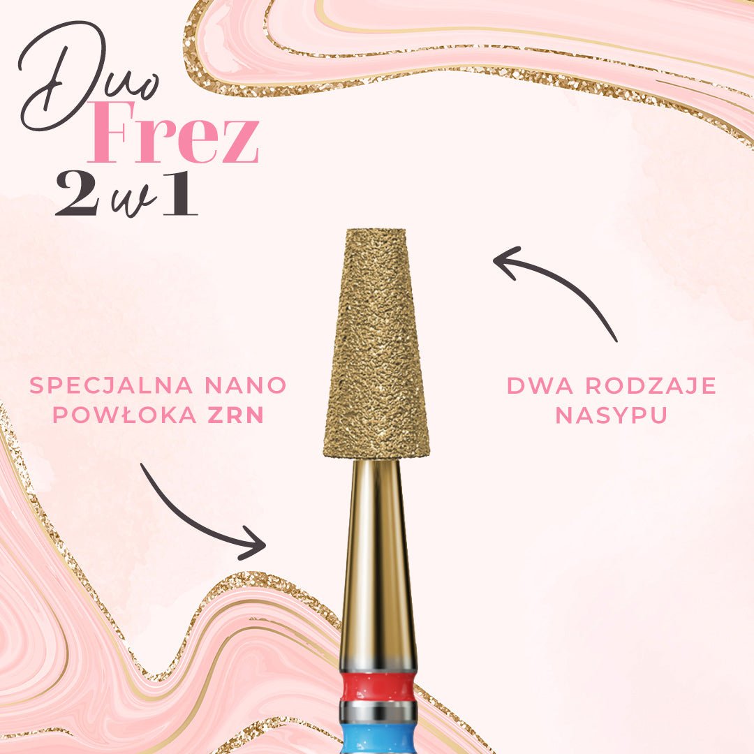 Bit with truncated cone shape with 2-in-1 grit DuoFrez - iqnails