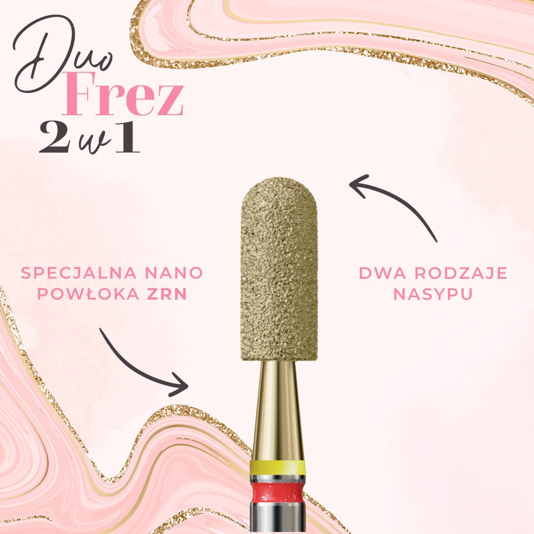 Cylinder-shaped diamond bit with 2-in-1 grit SOFT DuoBit - iqnails