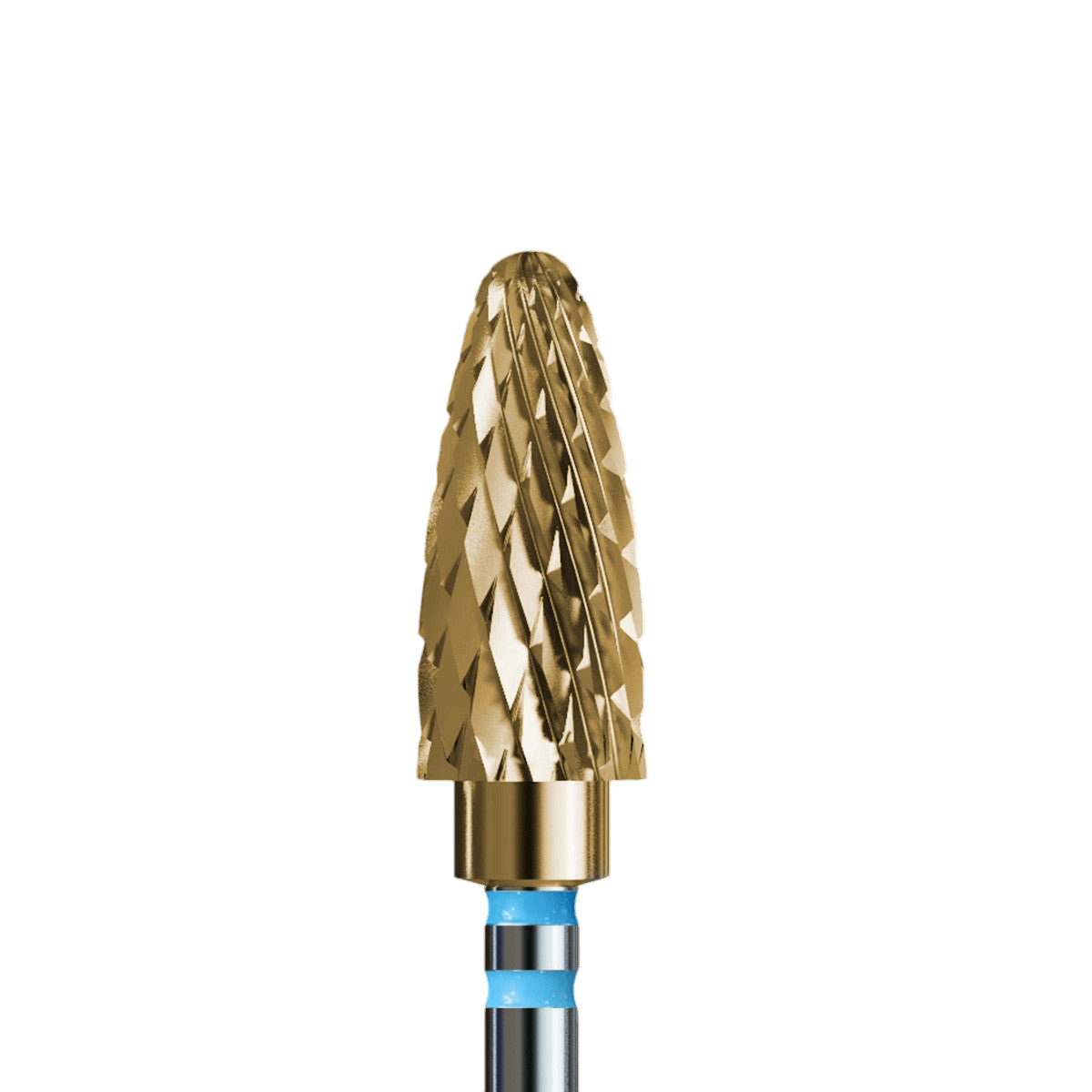 Left-handed sintered carbide bit for hybrid polish, gel and acrylic with gold coating - standard cone - iqnails