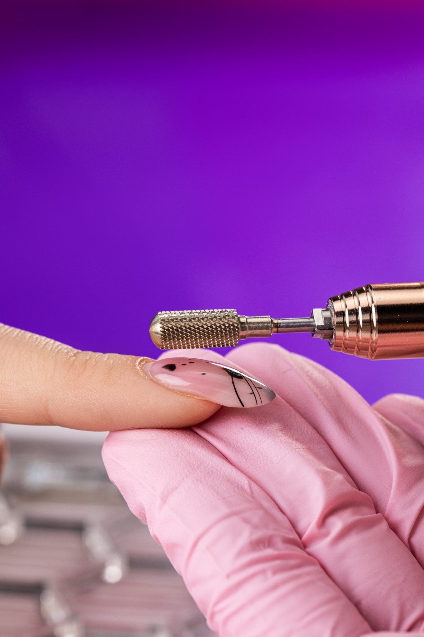 Sintered carbide bit perfect for hybrid polish and gel with gold coating - gentle cylinder - iqnails