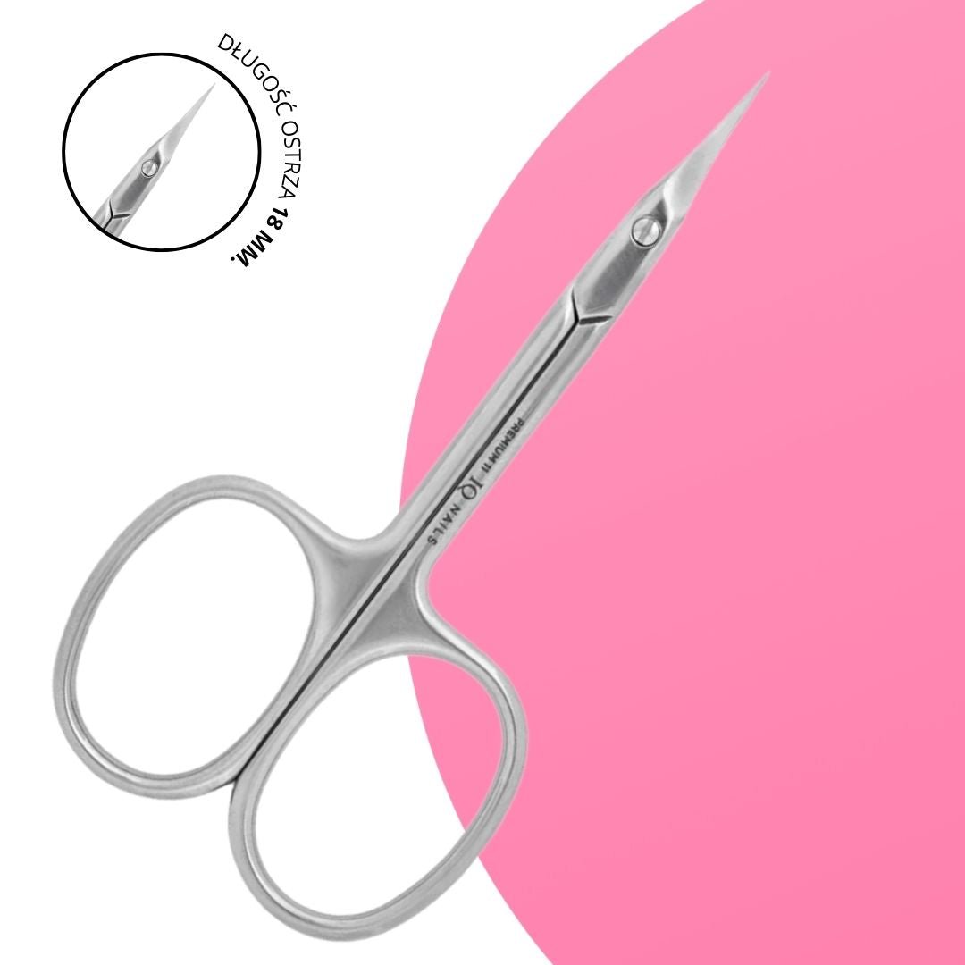 Premium Cuticle Scissors Blade Length 18 mm - iqnails