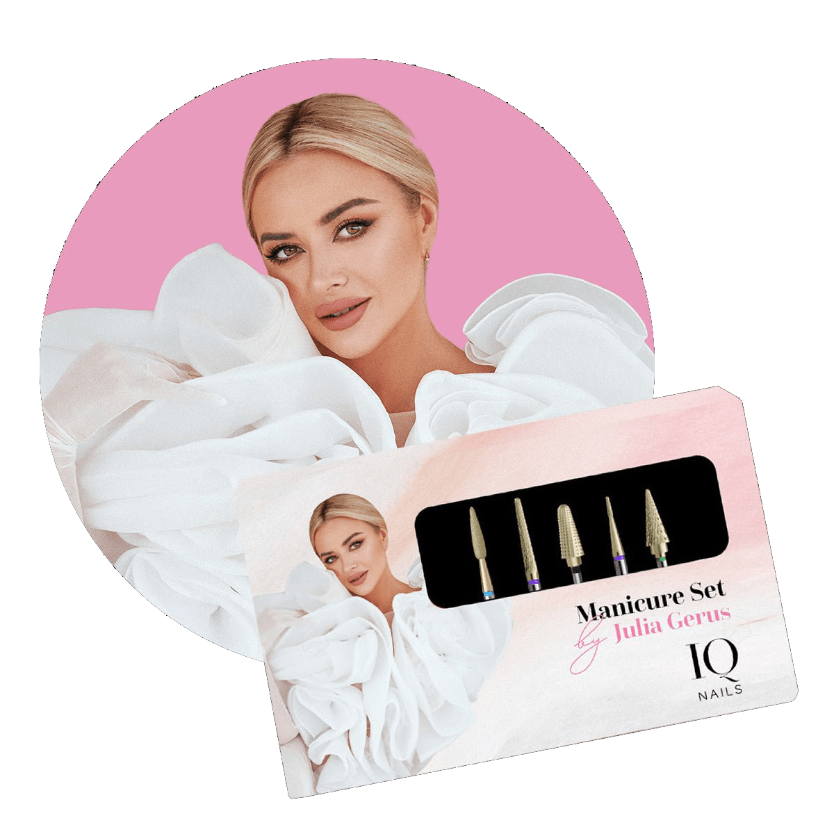 Set of 5 bits for cuticles, hybrid, gel and acrylic - Manicure set by Julia Gerus - iqnails