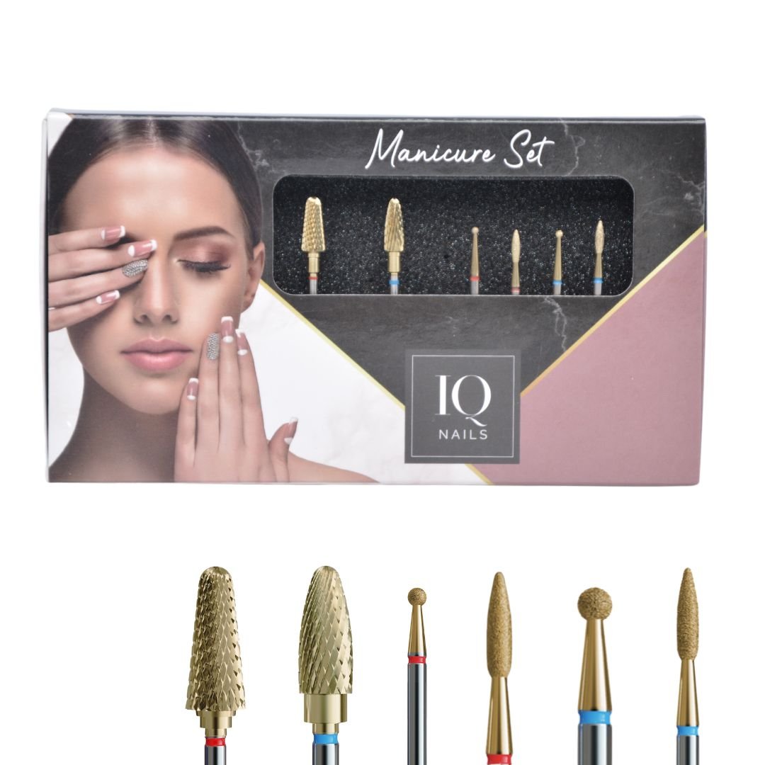 Set of 6 Bits for Hybrid Polish, Gel and Cuticles - Gold Set Maxi - iqnails