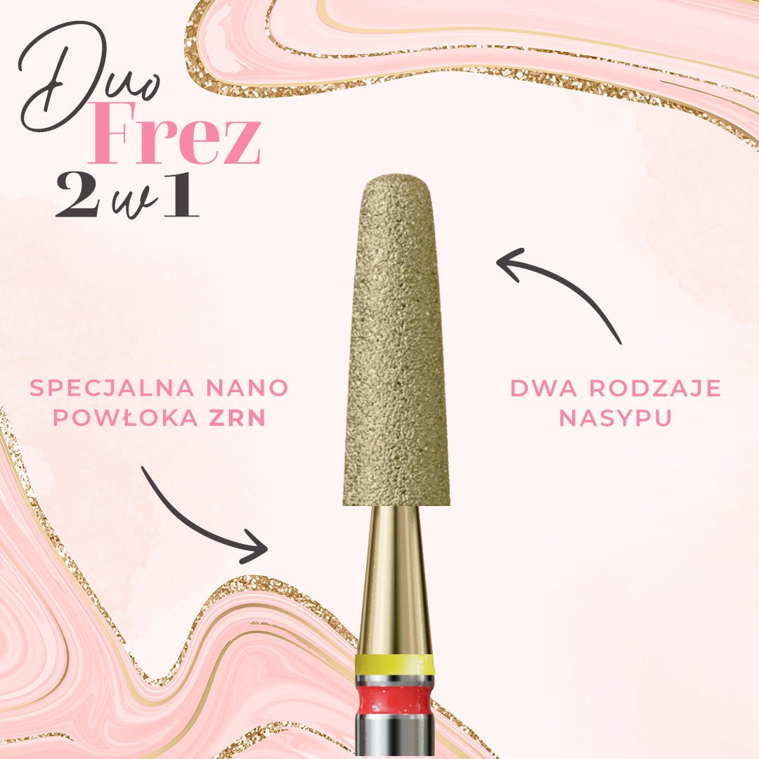 Bit with rounded cone shape, 2-in-1 grit SOFT DuoFrez - iqnails