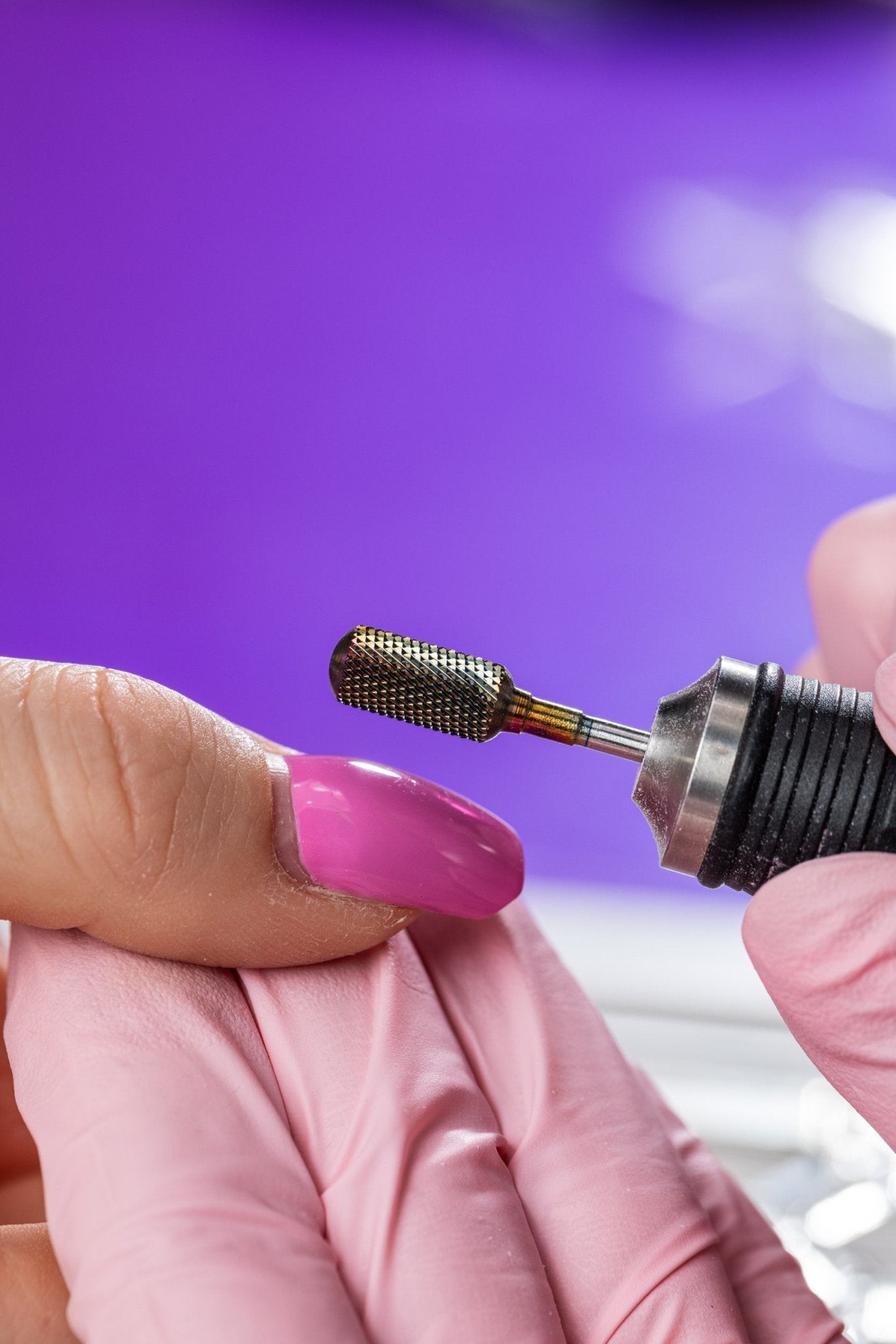Carbide bit for hybrid polish, acrylic and gel with Kameleon coating by Paulina Pastuszak - fine cylinder - iqnails