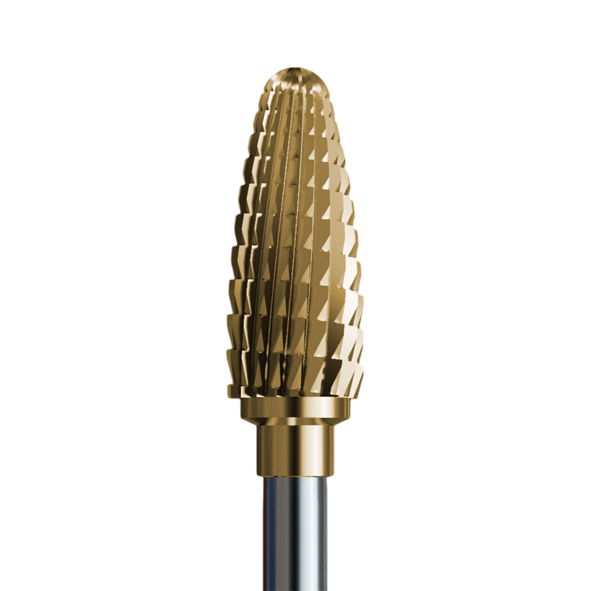 Carbide bit for fast removal of hybrid polish, acrylic and gel with gold coating - gathering cone - iqnails
