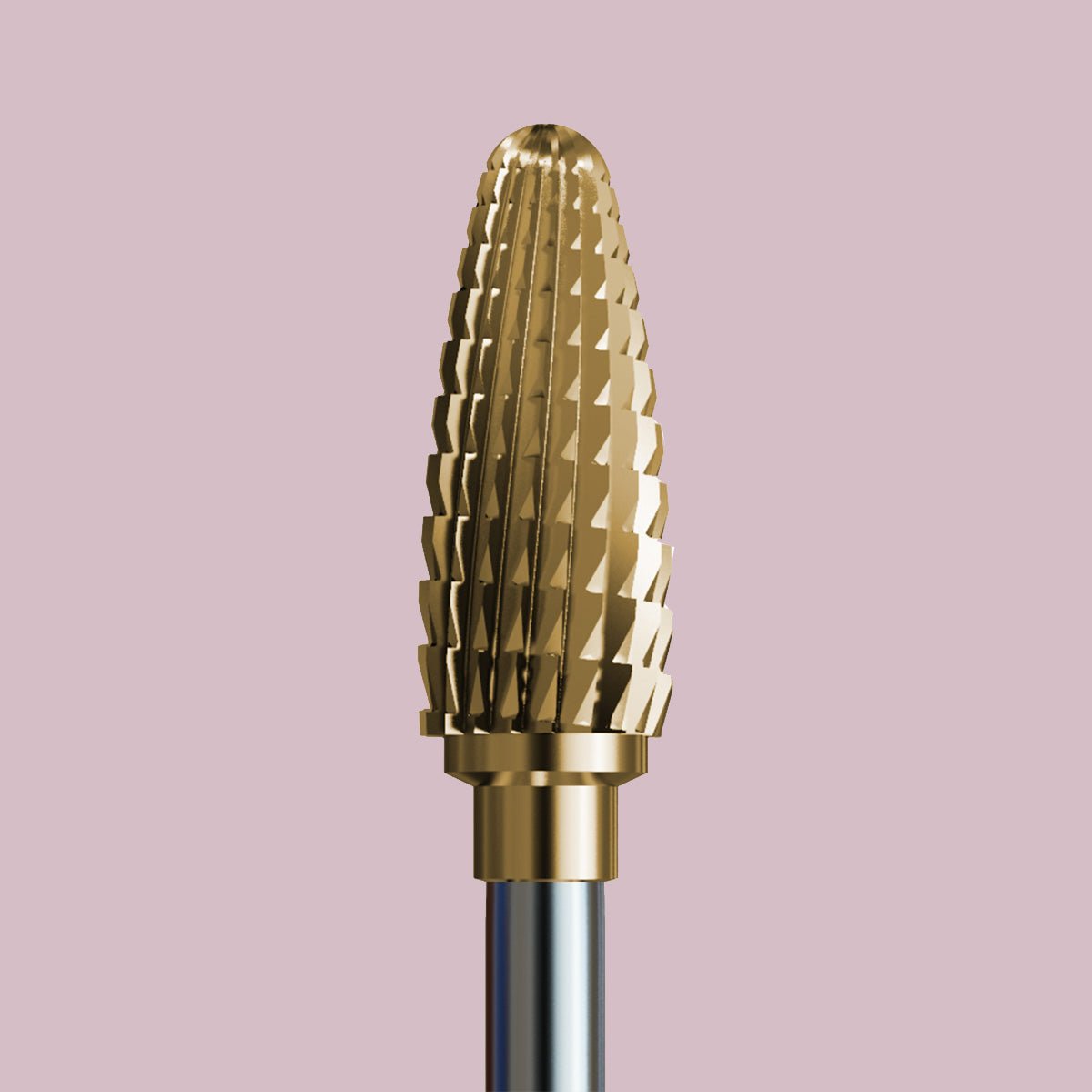 Carbide bit for fast removal of hybrid polish, acrylic and gel with gold coating - gathering cone - iqnails