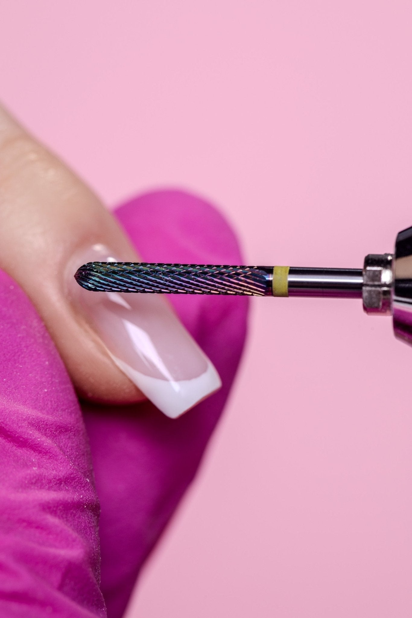 Carbide 3-in-1 bit for cuticles with chameleon coating - very delicate cone - iqnails