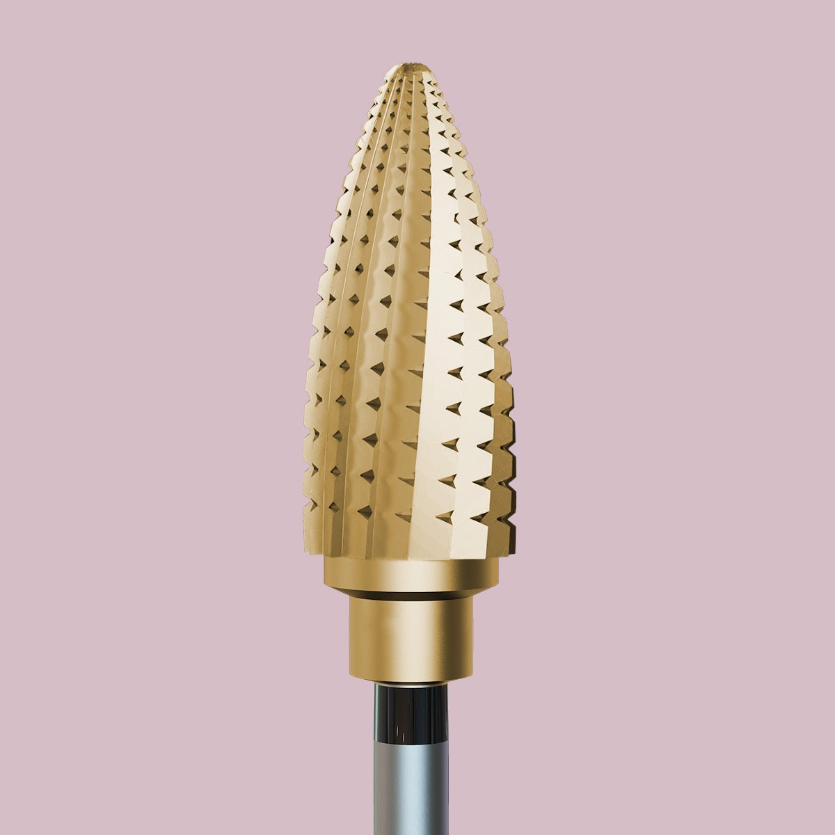Carbide sintered bit for titanium with gold coating - extra coarse cone - iqnails