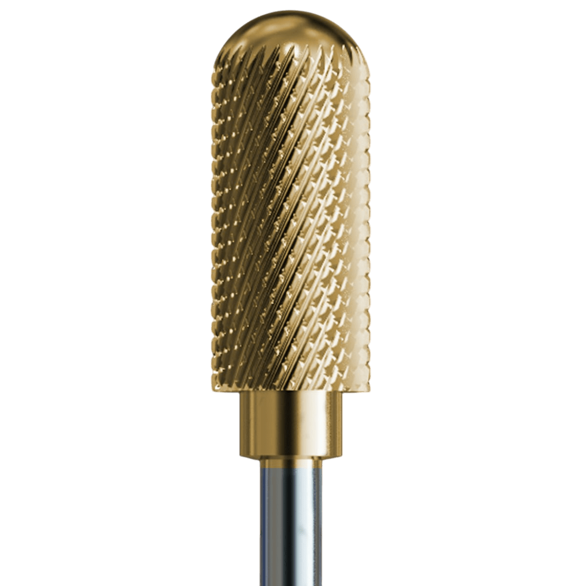 Sintered carbide bit perfect for hybrid polish and gel with gold coating - gentle cylinder - iqnails