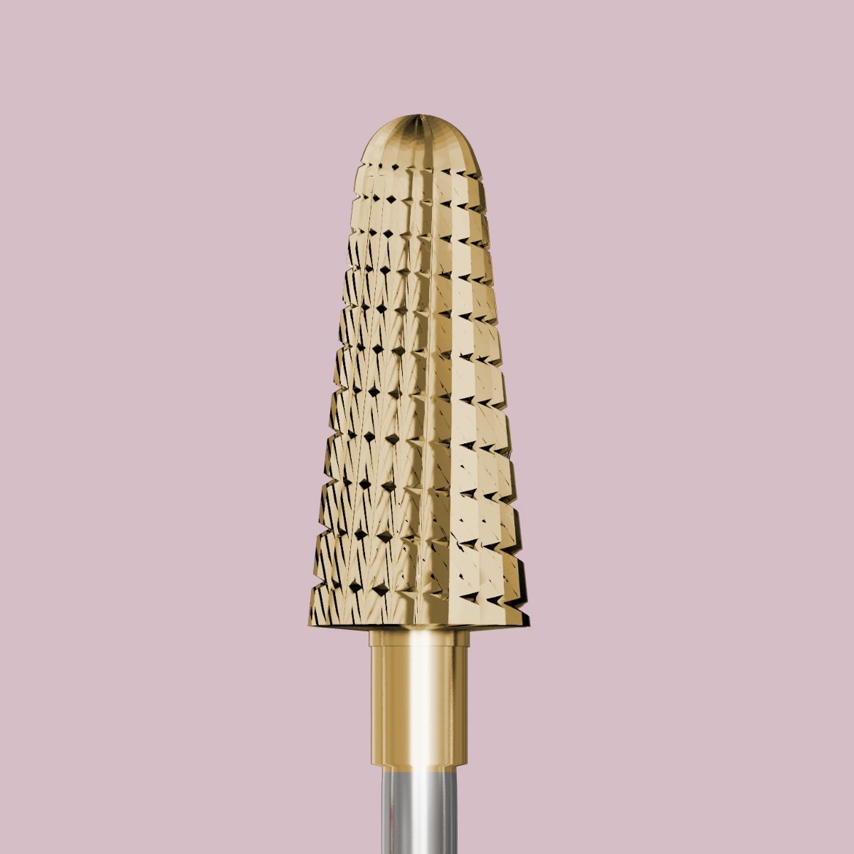 Sintered carbide bit perfect for hybrid polish, gel and acrylic with gold coating - cone - iqnails