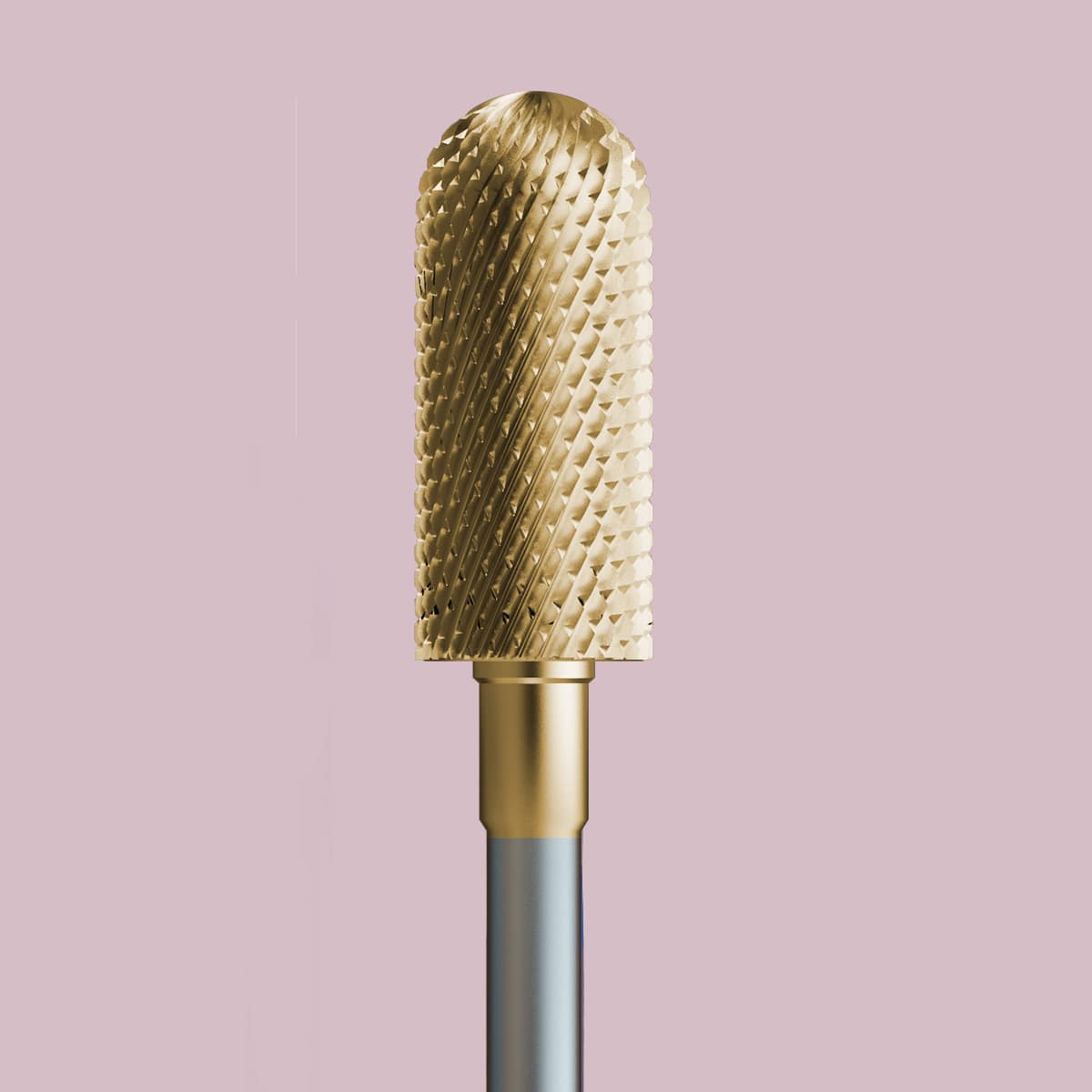 Sintered carbide bit with active top for hybrid polish and gel with gold coating - gentle cylinder - iqnails