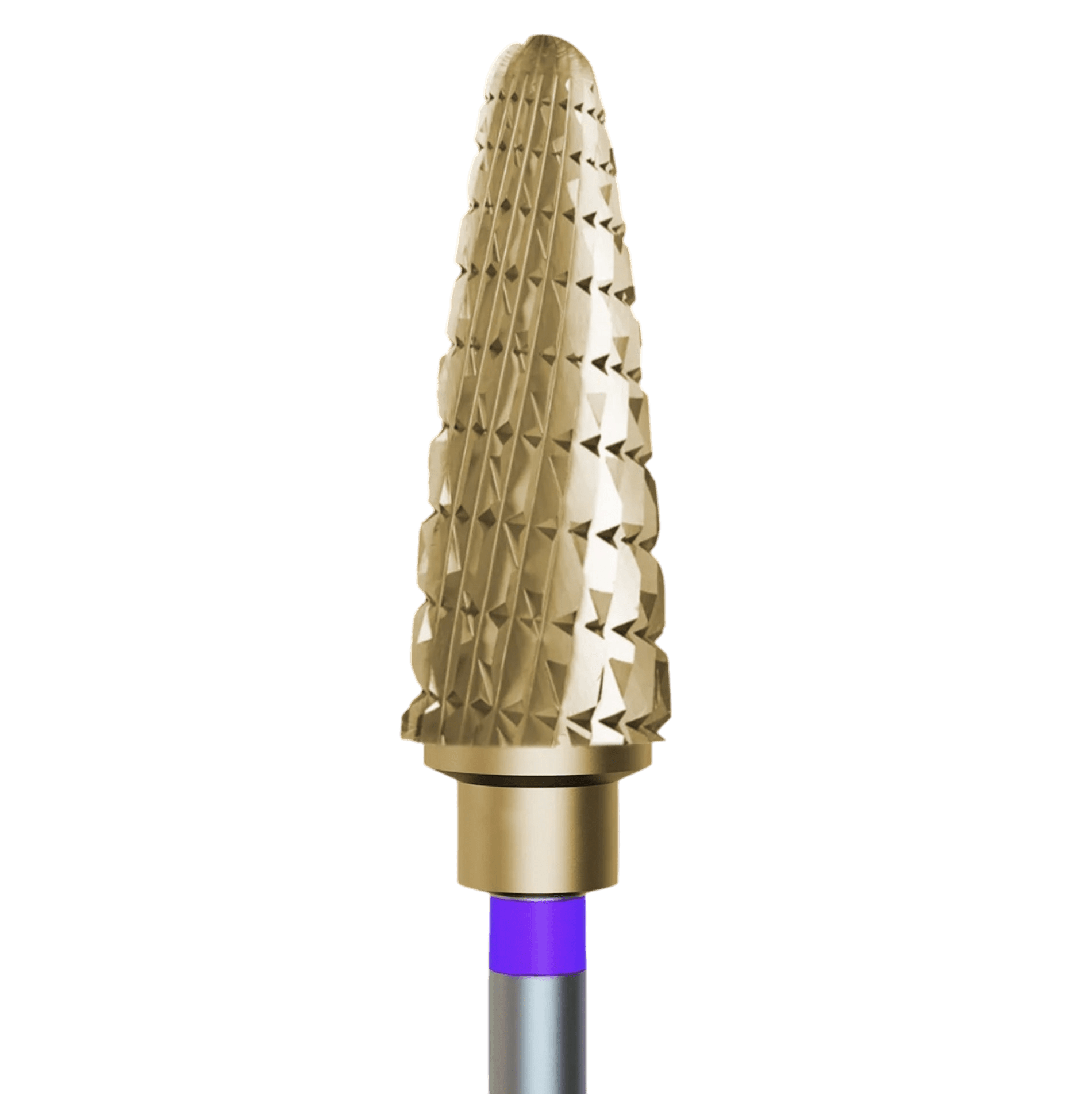Sintered carbide bit with ZRN gold coating for hybrid polish, gel - fine cone - iqnails