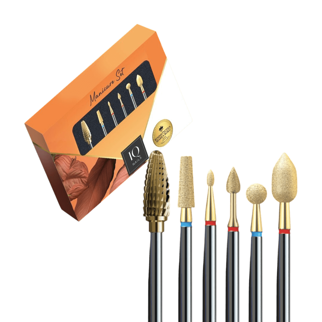 Expert Gold Power Set – Set of 6 bits for hybrid, gel, acrylic and cuticles – iqnails